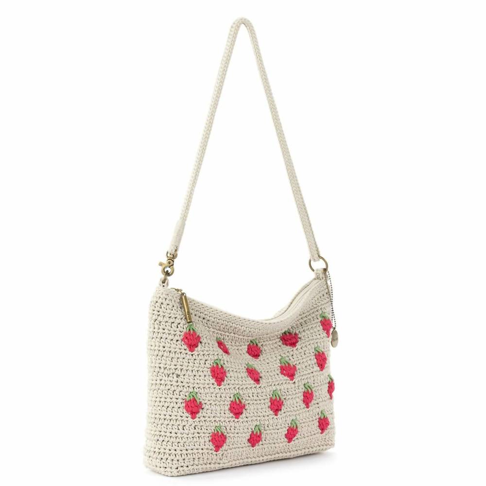 NEW THE SAK women's lumi crossbody bag in natural strawberries - Picture 2 of 5